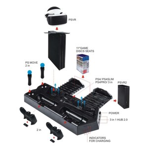 Quạt Làm Mát Đứng Cho Playstation 4, Giá Đỡ Kính PSVR Với Bộ Lưu Trữ Trò Chơi Slots Cho <span class=keywords><strong>PS4</strong></span>/<span class=keywords><strong>PS4</strong></span> Slim/ <span class=keywords><strong>PS4</strong></span> Pro - Product Image 2