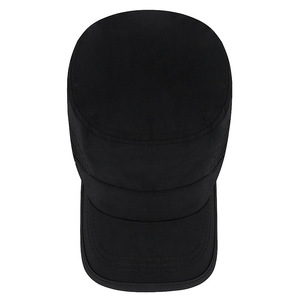 <b>Flat</b> Cap Cotton Quick Dry Adjustable Brim Outdoor Sports <b>Hat</b> For Men Black - Product Image 4