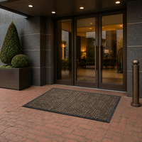 Tapis de porte antidérapant avec support en caoutchouc, face côtelée durable pour l'extérieur, la véranda et l'entrée du patio
