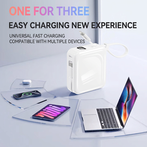 พาวเวอร์แบงค์ 10000mAh 22.5W ชาร์จเร็ว พร้อมสายในตัว ขนาดกะทัดรัด พกพาสะดวก สำหรับอุปกรณ์มือถือ - Product Image 4