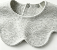 Bib Bayi Unisex 2 Lapis 100% Katun, Warna Polos, Dapat Disesuaikan, Motif Kartun, Putar 360 Derajat, Cocok untuk Makan dan Mengatasi Tumpahan
