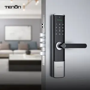 Tenon K6 Appartement Intelligent Sleutelloos Wachtwoord Smart Lock Vingerafdruk Beveiliging Elektronen Biometrische Deurslot Handgreep