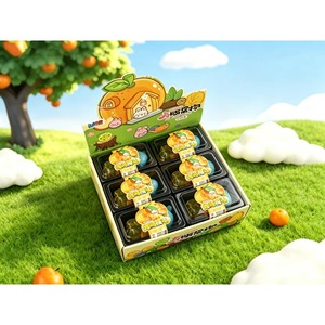 Jouet anti-stress souple et mignon en forme de bouton orange coloré sur le thème alimentaire, pour tous les âges - Product Image 6