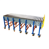 Support télescopique en acier inoxydable pour convoyeur à rouleaux, alimentation par gravité, roue flexible, bande en caoutchouc pour restaurant
