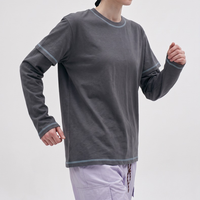 T-shirt à manches longues en coton de haute qualité, effet deux pièces, imprimé, décontracté, nouvelle collection automne, pour le sport et le quotidien, directement de l'usine