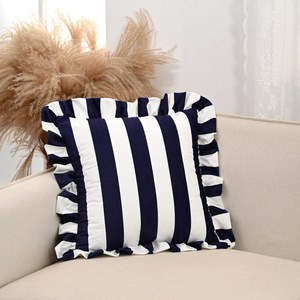 Hữu Cơ Bông <span class=keywords><strong>Linen</strong></span> Trang Trí Đệm Cho Giường Bolster Boudoir Gối Ruffle Mới Thiết Kế Đệm Bìa Vuông Gối Bán Buôn - Product Image 2