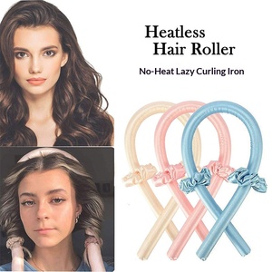 Set de Rizos sin Calor de Satén, Rizos sin Calor Durante la Noche con Rizador de <span class=keywords><strong>Pelo</strong></span> y 2 Coleteros de Satén, Rizadores de <span class=keywords><strong>Pelo</strong></span> Cómodos <span class=keywords><strong>para</strong></span> <span class=keywords><strong>Dormir</strong></span> - Product Image 1