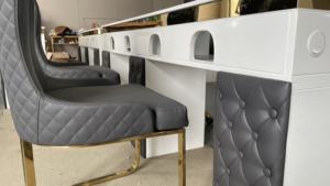 Table de bureau à ongles blanche marbre sur le dessus professionnelle pour <span class=keywords><strong>salon</strong></span> de <span class=keywords><strong>manucure</strong></span> <span class=keywords><strong>manucure</strong></span> Table et chaise de luxe moderne pour ongles - Product Image 5