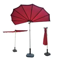 חיצוני פטיו מטריית שמשייה מרפסת חצי עגול מטרייה כמו מאוורר יכול להיות פי חדש עיצוב
