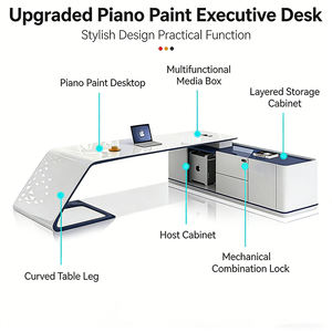 Luxuriöser Moderner Minimalistischer L-förmiger Schreibtisch für Chefs und Manager Holz-Computertisch Modulare Heim-/Büromöbel - Product Image 6