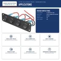 Panneau d'interrupteurs à bascule éclairé par LED, 1, 2, 3 ou 4 gangs, marche/arrêt, étanche, 12V, universel pour voiture, bateau, camping-car, marine, tout-terrain