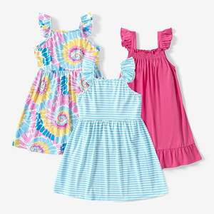 Vente en gros Vêtements d'été pour bébé design italien Robe pour bébé avec dessins animés Licorne lavande Robe tutu pour bébé - Product Image 1