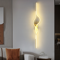 Applique Murale LED Nordique Minimaliste Moderne, Corps en Fer Luxueux, Éclairage de Fond pour Canapé, Art Mural pour Chambre et Salon
