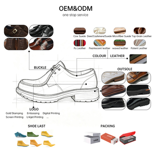 Zapatos Derby de Lujo de Cuero de Caballo con Punta Moc, 2 Ojales, Cordones, Construcción Goodyear, Suela Gruesa con Nudos, Color Cognac, Estilo Vintage Dark Academia, de Diseñador - Product Image 3