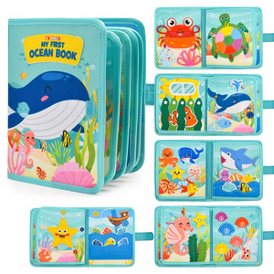 Libro Sensorial Montessori de Fieltro con Temática de Animales Marinos, para el Desarrollo de Habilidades Motoras Finas, Directo de Fábrica, al por Mayor - Product Image 1