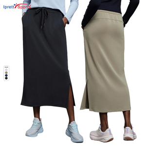 <span class=keywords><strong>IPRETTY</strong></span>, nueva actualización, Falda recta de cintura alta para mujer, falda deportiva informal versátil sólida de longitud media adelgazante para otoño - Product Image 2