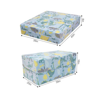 Divano Gioco Modulare per Bambini Pieghevole, Poltrona Convertibile in Mini Letto con Rivestimento in Peluche Lavabile - Product Image 2