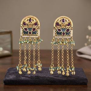 Grossistes de bijoux fantaisie en Inde : Boucles d'oreilles lune en laiton antique plaqué or mat 231607 - Product Image 2
