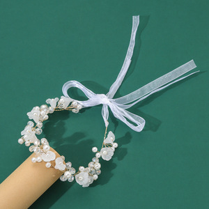Diadème de <span class=keywords><strong>mariée</strong></span> Jingying, fleurs en cristal, accessoires pour <span class=keywords><strong>cheveux</strong></span>, style coréen, bande courte 2020, super féerique, magnifique robe de <span class=keywords><strong>mariée</strong></span> - Product Image 3