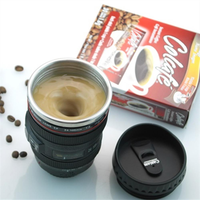 Ef24-105mm de caméra en acier inoxydable à sublimation personnalisée Tasses noires thermiques à objectif de caméra à brassage automatique