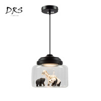 Luminaires Led suspendus modernes nordiques, style minimaliste créatif, pour chambre à coucher, salle à manger, vêtements, café-Bar, modèle d'animaux en verre