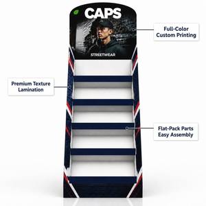 Expositor <span class=keywords><strong>de</strong></span> Sombreros Corrugado Personalizado, Expositor <span class=keywords><strong>de</strong></span> Piso Multicapa Independiente para <span class=keywords><strong>Tiendas</strong></span> <span class=keywords><strong>de</strong></span> Gorras y Minoristas - Product Image 3
