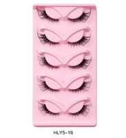 Tige transparente faux cils bande 5 paires 8 Styles végétalien moelleux Volume cils bande en vrac faux cils 3D faux cils de vison