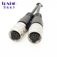 Kabel Splitter M16 Tahan Air IP67 12 Pin Male ke Dual 7 Pin Female 1 ke 2 Jalur Konektor Penerbangan Sirkular Kabel Ekstensi