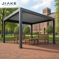 Pergola en aluminium Jiake 6063-T5 avec toit à lames motorisées pour campus universitaire, patio, jardin extérieur, gazebo, pavillon