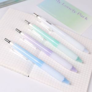 Jiwushe Push Button Pen Black Gel Ink Stainless Steel Tip Office School <b>Writing</b> Tool - Product Image 1