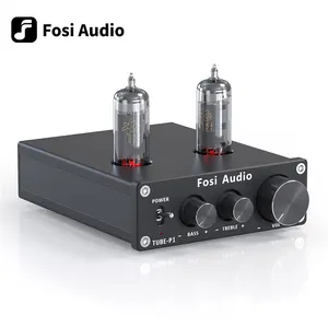 Fosi เครื่องขยายสัญญาณเสียง P1หลอด,แอมปลิฟายเออร์สเตอริโอ HiFi Preamp 6K4 Valve & Vacuum พร้อมการควบคุมเสียงแหลมและเสียงเบสสำหรับบ้านอัจฉริยะ