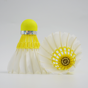 Volant de <span class=keywords><strong>badminton</strong></span> Dmantis D51 en plumes d'oie, hybride 3 en 1, vitesse 75-78, jaune fluorescent, blanc naturel, durable, stable, vente en gros - Product Image 2