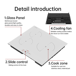 Table de cuisson à <span class=keywords><strong>induction</strong></span> électrique encastrable 7000W, 3 brûleurs, écran tactile, couleur <span class=keywords><strong>blanche</strong></span>, qualité supérieure, prix bas, durable, pour usage domestique - Product Image 4