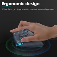 Ratón Óptico Ergonómico Vertical Multidispositivo con USB 2.4G Inalámbrico BT Recargable de 7 Botones para PC/Tablet/Laptop