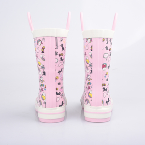 <span class=keywords><strong>Stivali</strong></span> da <span class=keywords><strong>Pioggia</strong></span> per Bambine con Stampa Unicorno Rosa, Impermeabili, Leggeri, Antiscivolo, a Metà Polpaccio, in Gomma con Maniglie per Estate e Autunno - Product Image 4