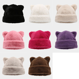 Neues Design Niedliche Kunst pelz Tier Winter mütze Großhandel Designer Fuzzy Bucket Hat Mit Katzen ohr Warm halten Russische Pelzmützen für Frauen - Product Image 6