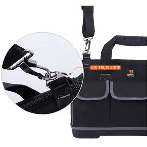 Heavy Duty 18-inch Close Top Wide Mouth Storage Electrician Tool Bag with Padded Adjustable Shoulder Strap - Product Image 4