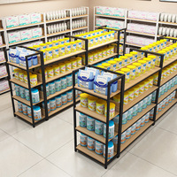 Étagère Réglable pour Supermarché avec Panier Suspendu, Présentoir Commercial pour Épicerie & Pharmacie, Vente au Détail de Marchandises en Métal