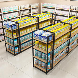 ชั้นวางสินค้าซุปเปอร์มาร์เก็ตแบบปรับได้พร้อมตะกร้าแขวน ชั้นวางแสดงสินค้าเชิงพาณิชย์สำหรับร้านสะดวกซื้อและร้านขายยา ชั้นวางสินค้าโลหะสำหรับการค้าปลีก - Product Image 4