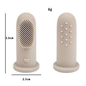 แปรงสีฟันนิ้วสำหรับเด็กเกรดอาหาร สำหรับทำความสะอาดคราบบนลิ้น ขนแปรงนุ่ม สำหรับฟันเด็กทารก แปรงสีฟันซิลิโคนแบบปลอกนิ้ว - Product Image 6