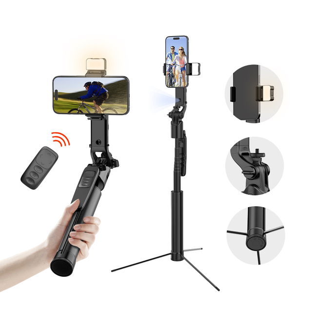 ADYSS A101 Foldable Portable Selfie Stick Tripod Stand AI Tracking Desktop Subhandle Wireless Remote Control Fill Face Tracking