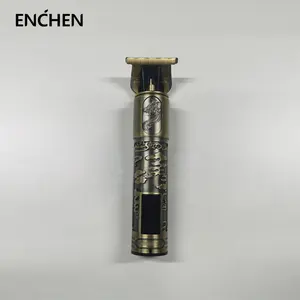 ENCHEN Vintage T-Blade Barber Supplies Senior Metal Rechargeable USB Electric Hair Cutting with Dragon Carving USB Power Source