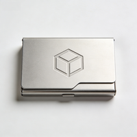 Porte-cartes en acier inoxydable anodisé sur mesure, usiné CNC pour boîte à cartes de visite, Guangdong
