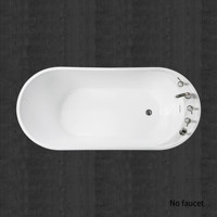 Baignoire en acrylique Gurgle, design ergonomique incliné, rétention de chaleur supérieure, baignoire autoportante pour la décoration intérieure professionnelle