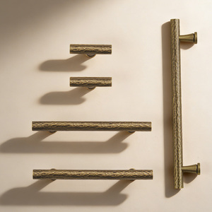 DOOROOM Handcrafted Hammered Brass Cabinet <strong>Door</strong> Handles for Bathroom Wardrobe 96/128/160mm - Product Image 5