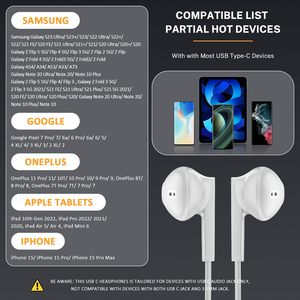 Kabel gebundene Musik kopfhörer für Typ-C-Mobiltelefone Die HIFI-High-Fidelity-Klang qualität kann die Lautstärke der Kopfhörer einstellen - Product Image 4