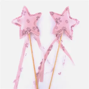 Baguettes magiques pour déguisement de princesse Cosplay, accessoires, bâtons, baguettes en tissu, étoiles, pour fête, anniversaires, pour enfants, pour petites filles