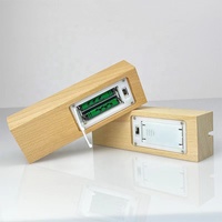 Support d'affichage LED sur base en bois de 5,9 pouces alimenté par piles AAA, lampe de nuit européenne personnalisée en acrylique, art en résine et verre DIY pour chambre
