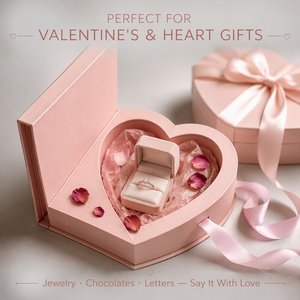 Boîte cadeau romantique en forme de cœur rose poudré, style <span class=keywords><strong>livre</strong></span>, avec nœud en ruban gros-grain, insert cœur profond, pour chocolats, bonbons, bijoux, Saint-Valentin - Product Image 4