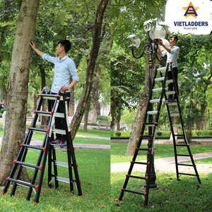 EN131บันไดพับอลูมิเนียมอเนกประสงค์พร้อมล้อ NVLB-44อุตสาหกรรมกลางแจ้งแบบพกพา - Product Image 4